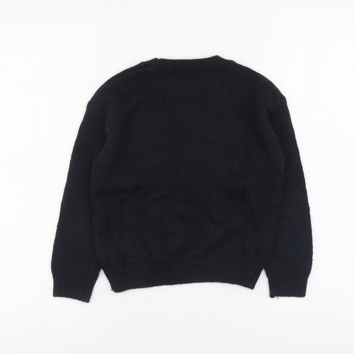 NEXT Girls Green Round Neck Acrylic Pullover Jumper Size 6 Years