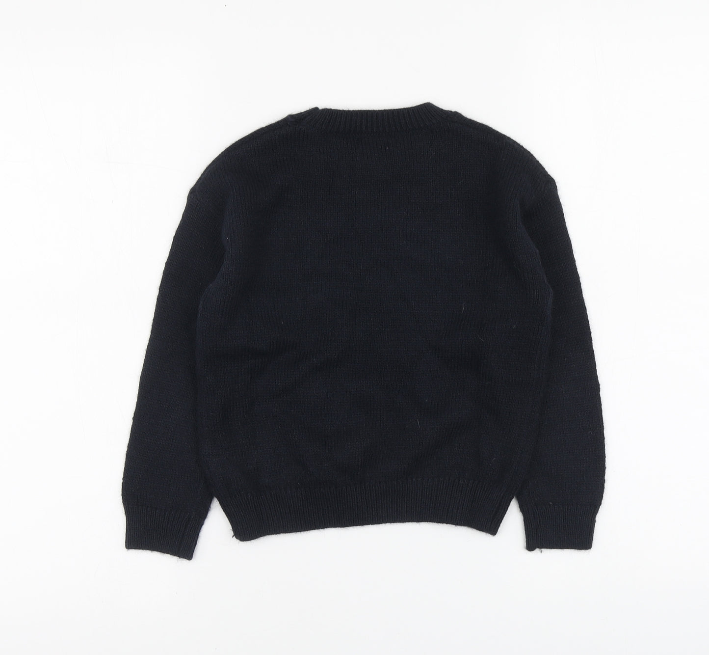 NEXT Girls Green Round Neck Acrylic Pullover Jumper Size 6 Years