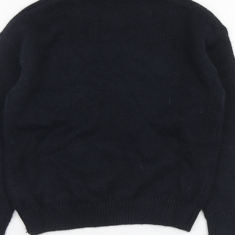 NEXT Girls Green Round Neck Acrylic Pullover Jumper Size 6 Years