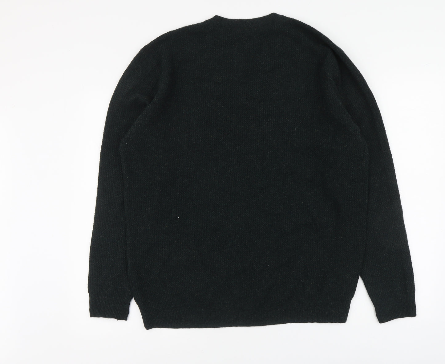 Hammond & Co Mens Green V-Neck Wool Pullover Jumper Size L