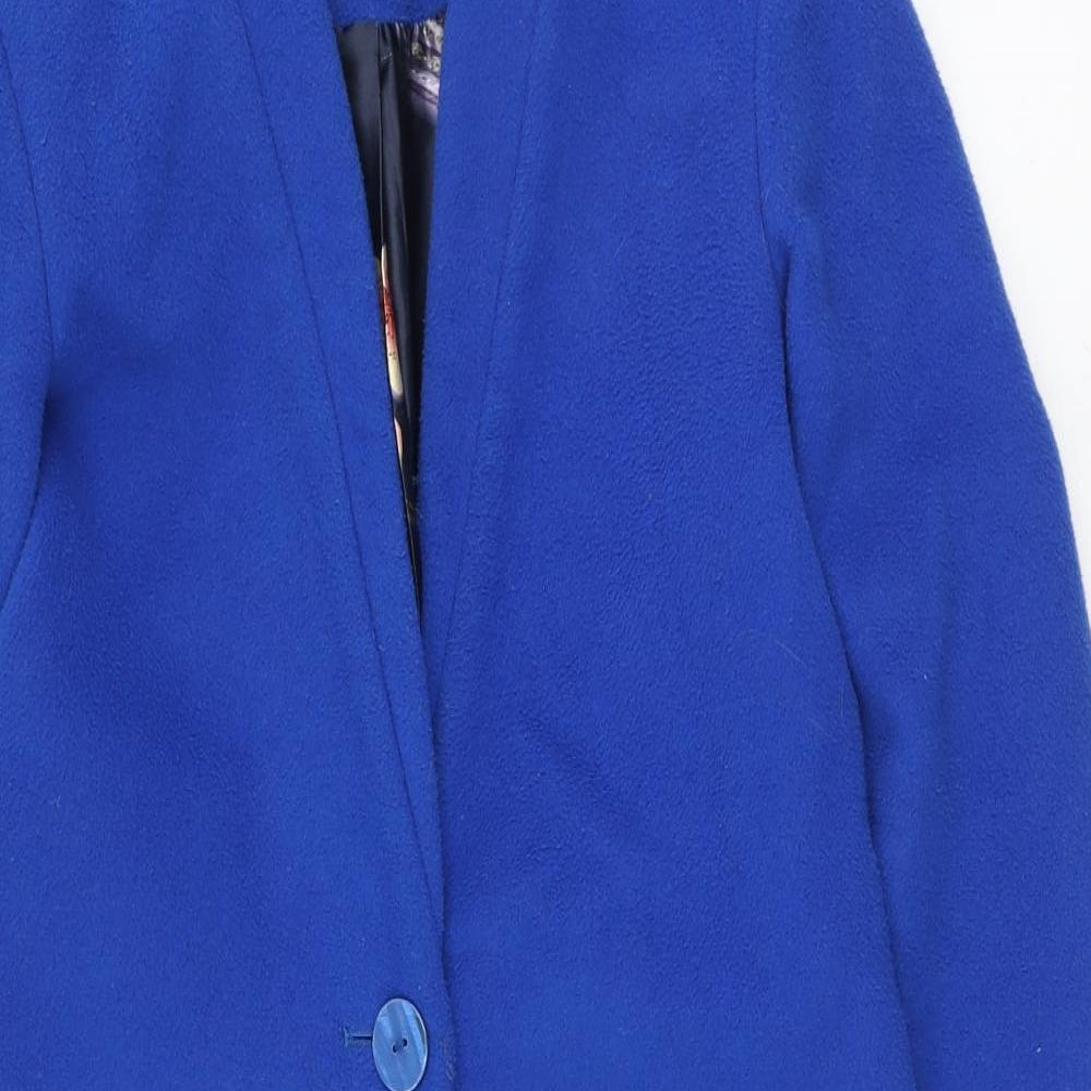 Amaryllis Womens Blue Pea Coat Coat Size 8