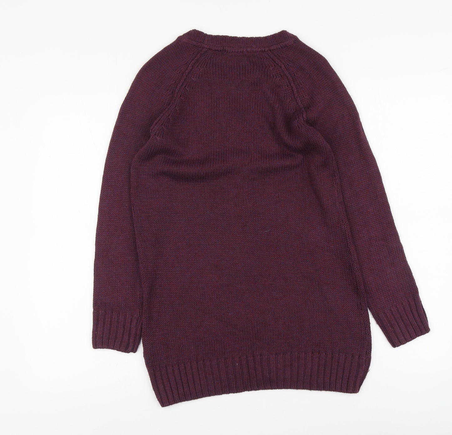 H&M Womens Purple Round Neck Acrylic Pullover Jumper Size XS