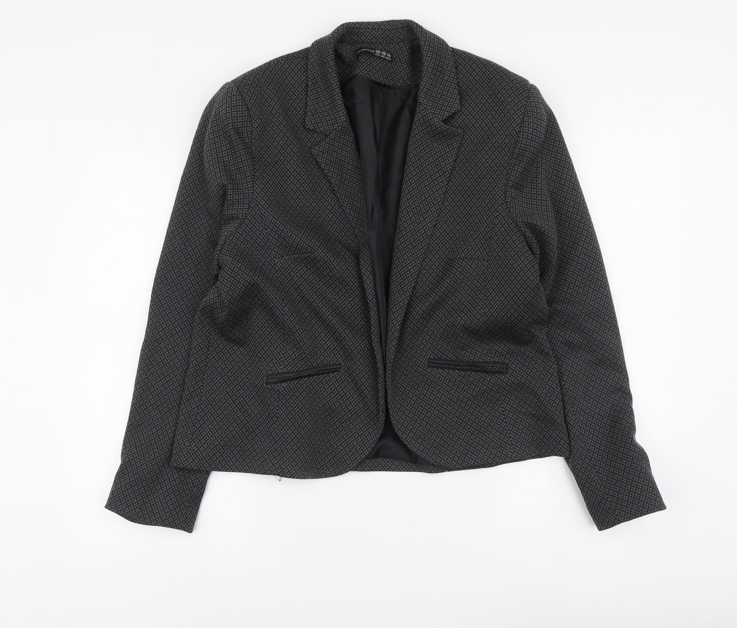Atmosphere Womens Grey Geometric Polyester Jacket Suit Jacket Size 20