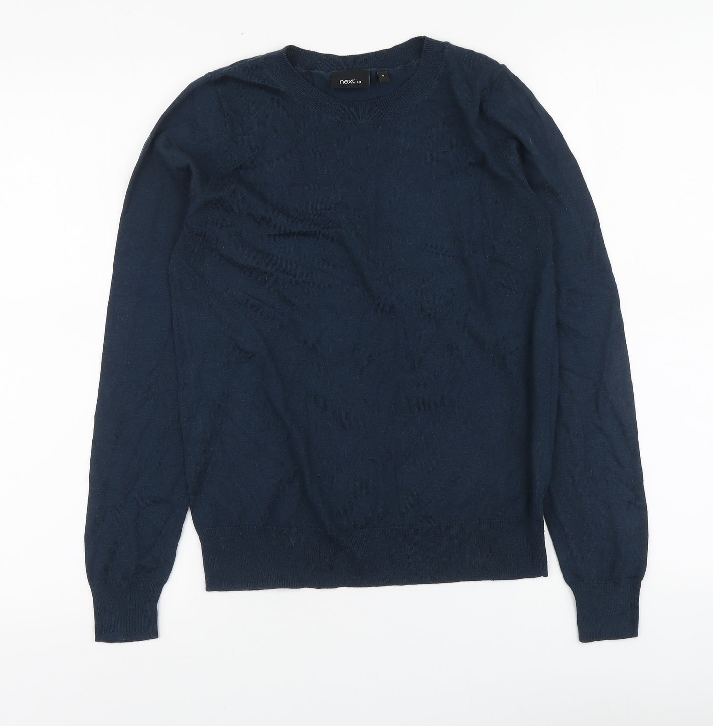 NEXT Womens Blue Round Neck Polyester Pullover Jumper Size 8