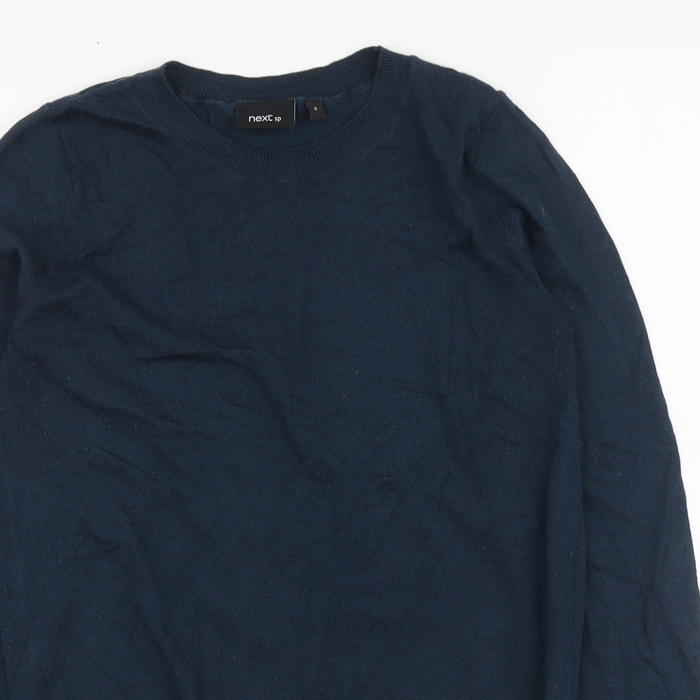 NEXT Womens Blue Round Neck Polyester Pullover Jumper Size 8