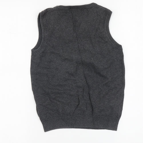 Debenhams Boys Grey Round Neck Cotton Vest Jumper Size 8-9 Years