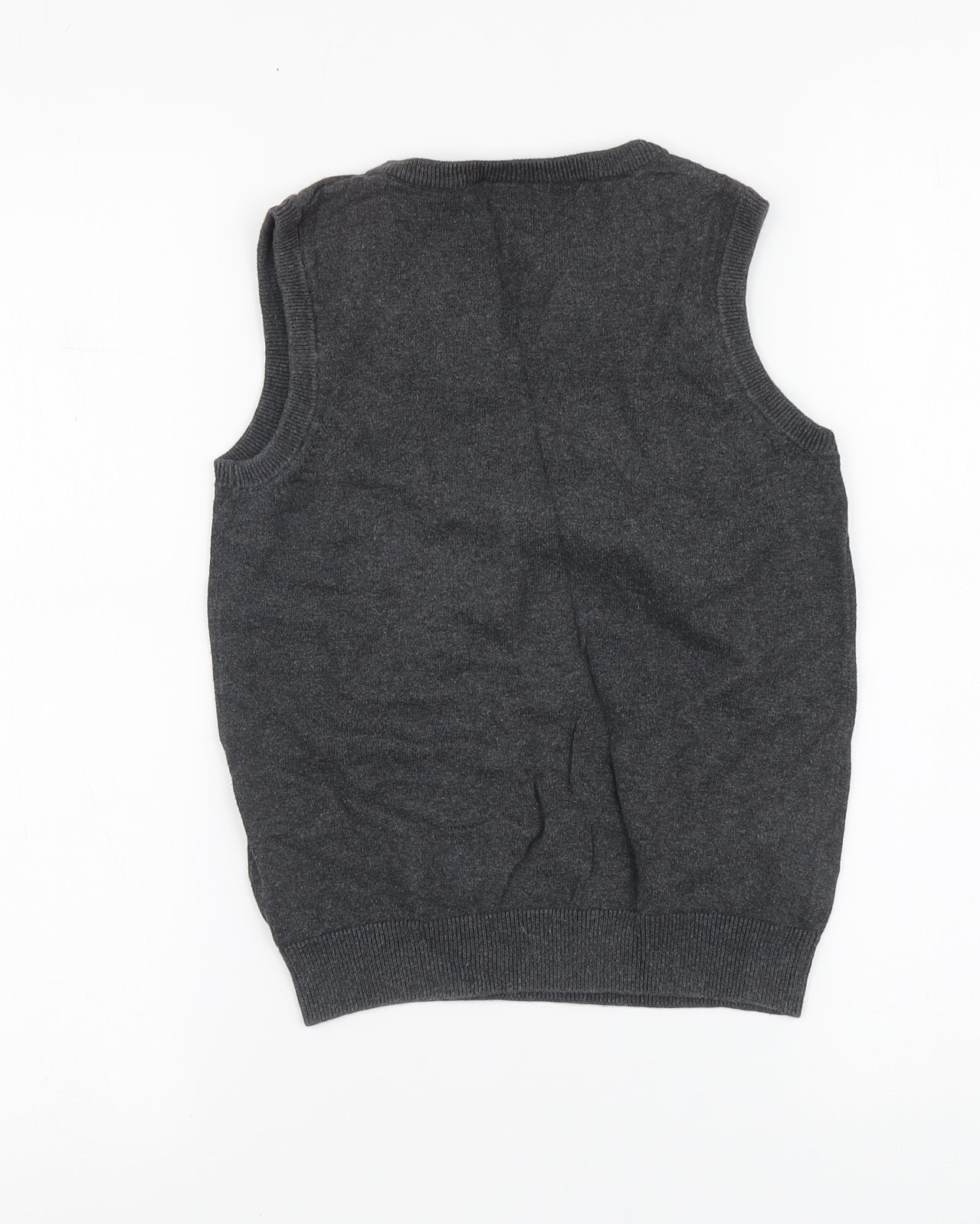 Debenhams Boys Grey Round Neck Cotton Vest Jumper Size 8-9 Years