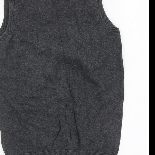 Debenhams Boys Grey Round Neck Cotton Vest Jumper Size 8-9 Years