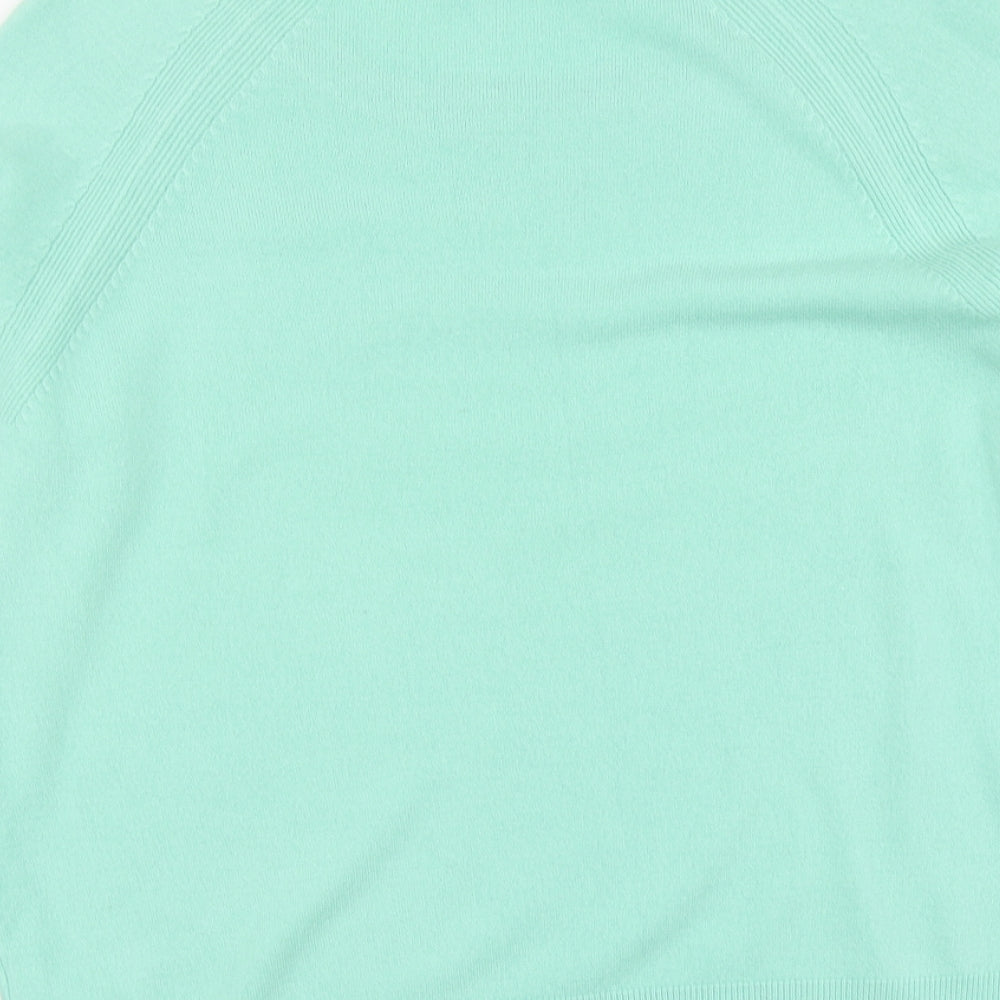 Marks and Spencer Womens Green Round Neck Acrylic Pullover Jumper Size 16