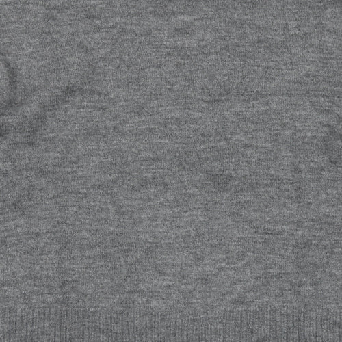 JDY Womens Grey V-Neck Acrylic Pullover Jumper Size L
