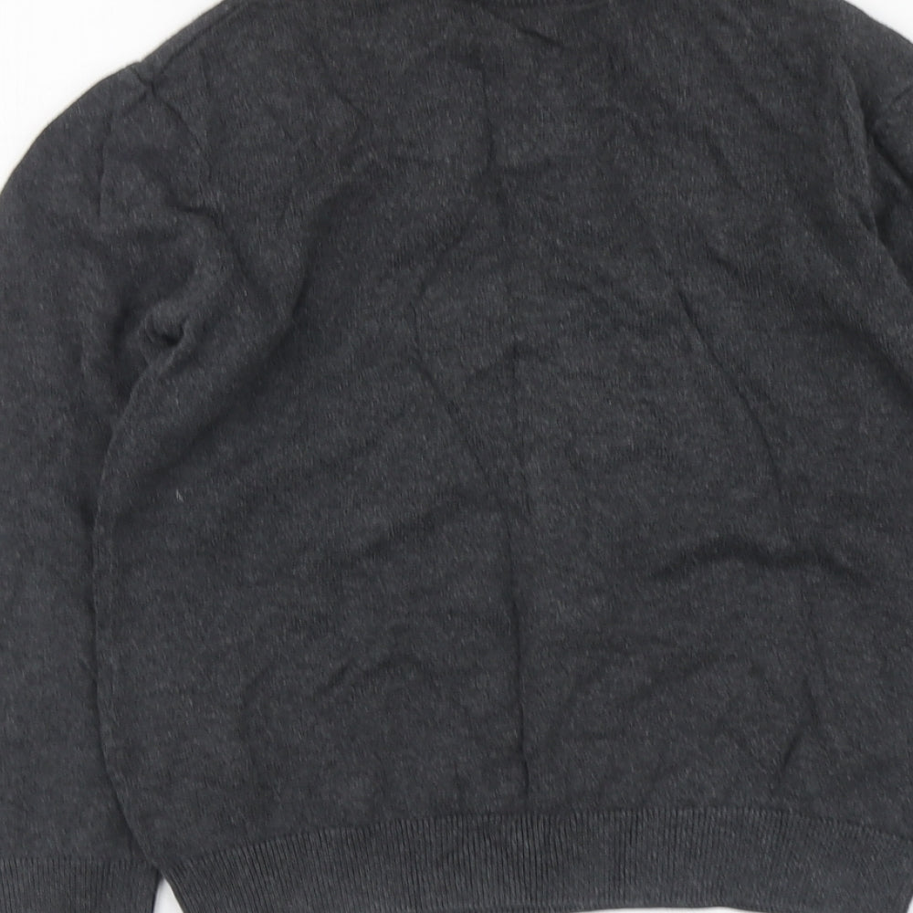 Debenhams Boys Grey V-Neck Cotton Pullover Jumper Size 8-9 Years