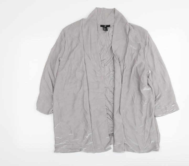 H&M Womens Grey Viscose Jacket Blazer Size M