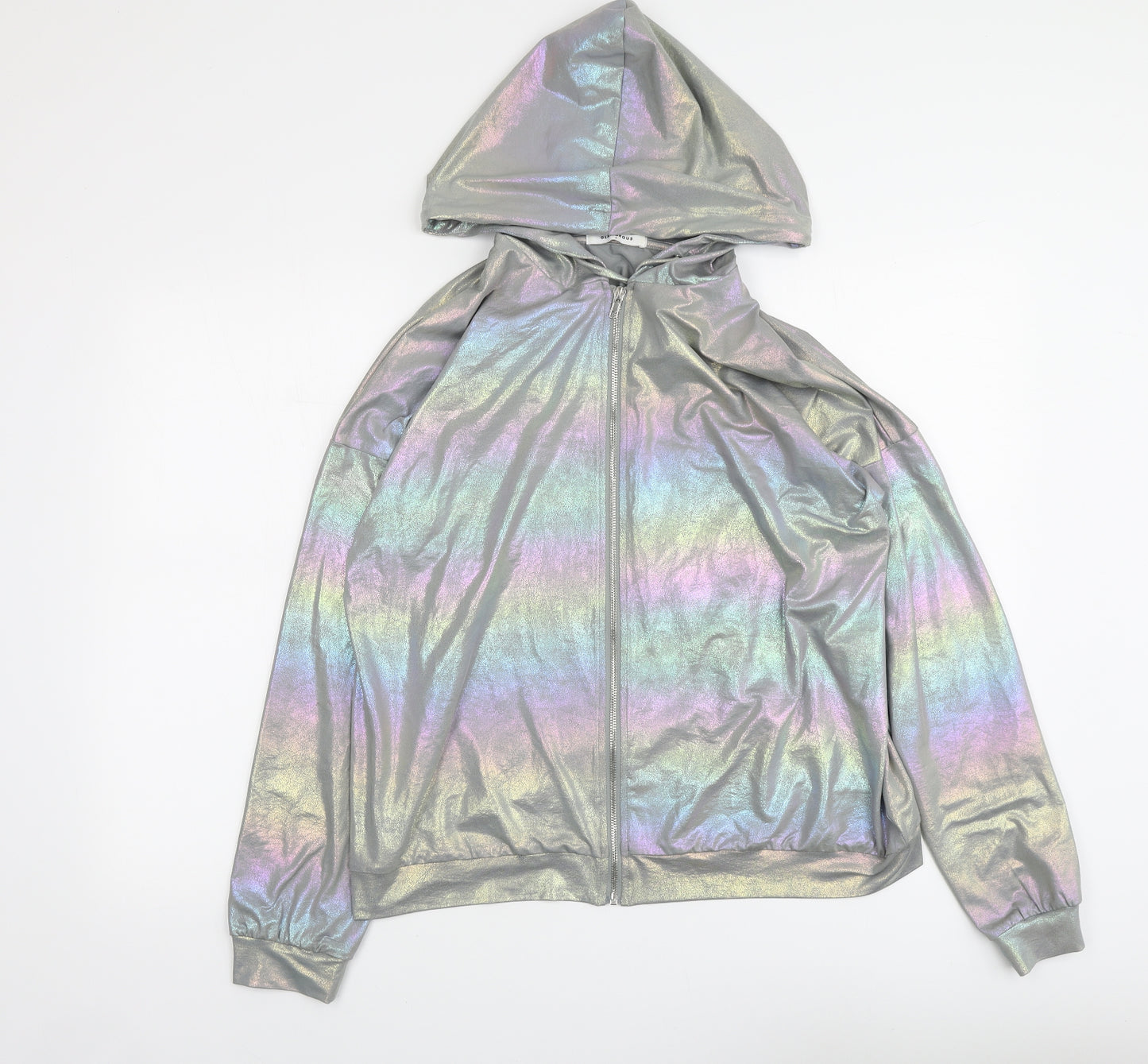 Glamorous Womens Multicoloured Polyester Full Zip Hoodie Size M