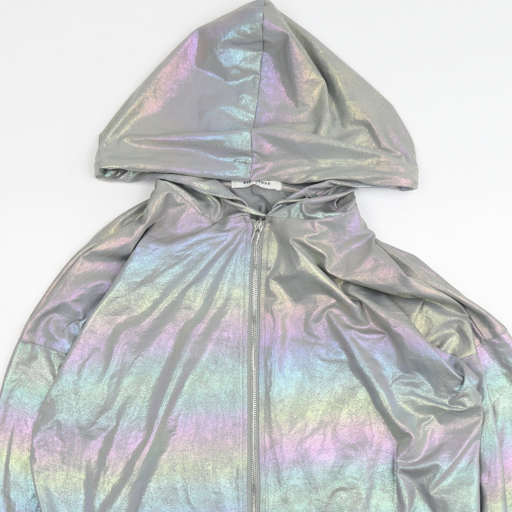Glamorous Womens Multicoloured Polyester Full Zip Hoodie Size M