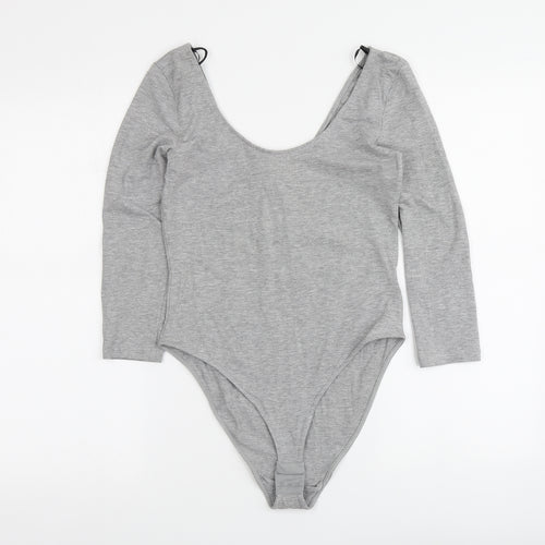 H&M Womens Grey Cotton Bodysuit One-Piece Size S