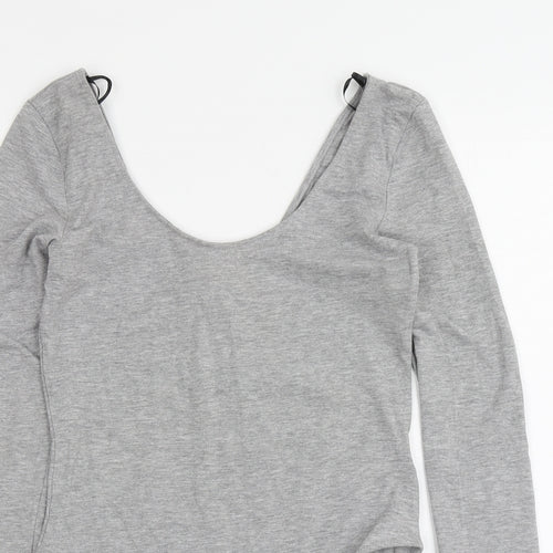 H&M Womens Grey Cotton Bodysuit One-Piece Size S
