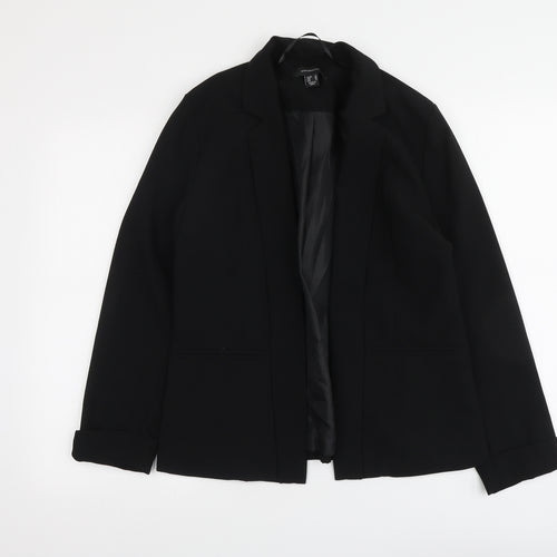 Atmosphere Womens Black Polyester Jacket Suit Jacket Size 12