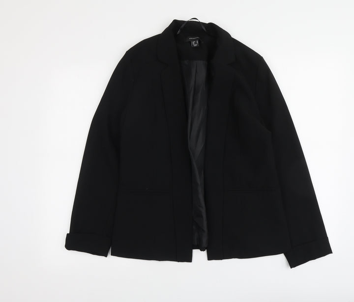 Atmosphere Womens Black Polyester Jacket Suit Jacket Size 12