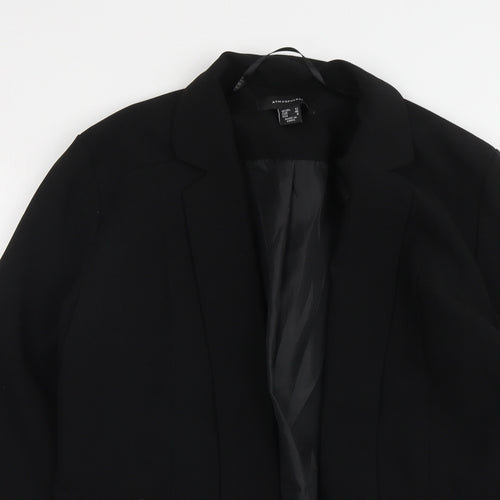 Atmosphere Womens Black Polyester Jacket Suit Jacket Size 12