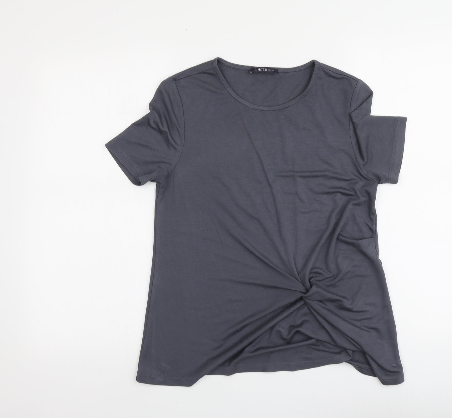 Marks and Spencer Womens Grey Modal Basic T-Shirt Size 10 Round Neck