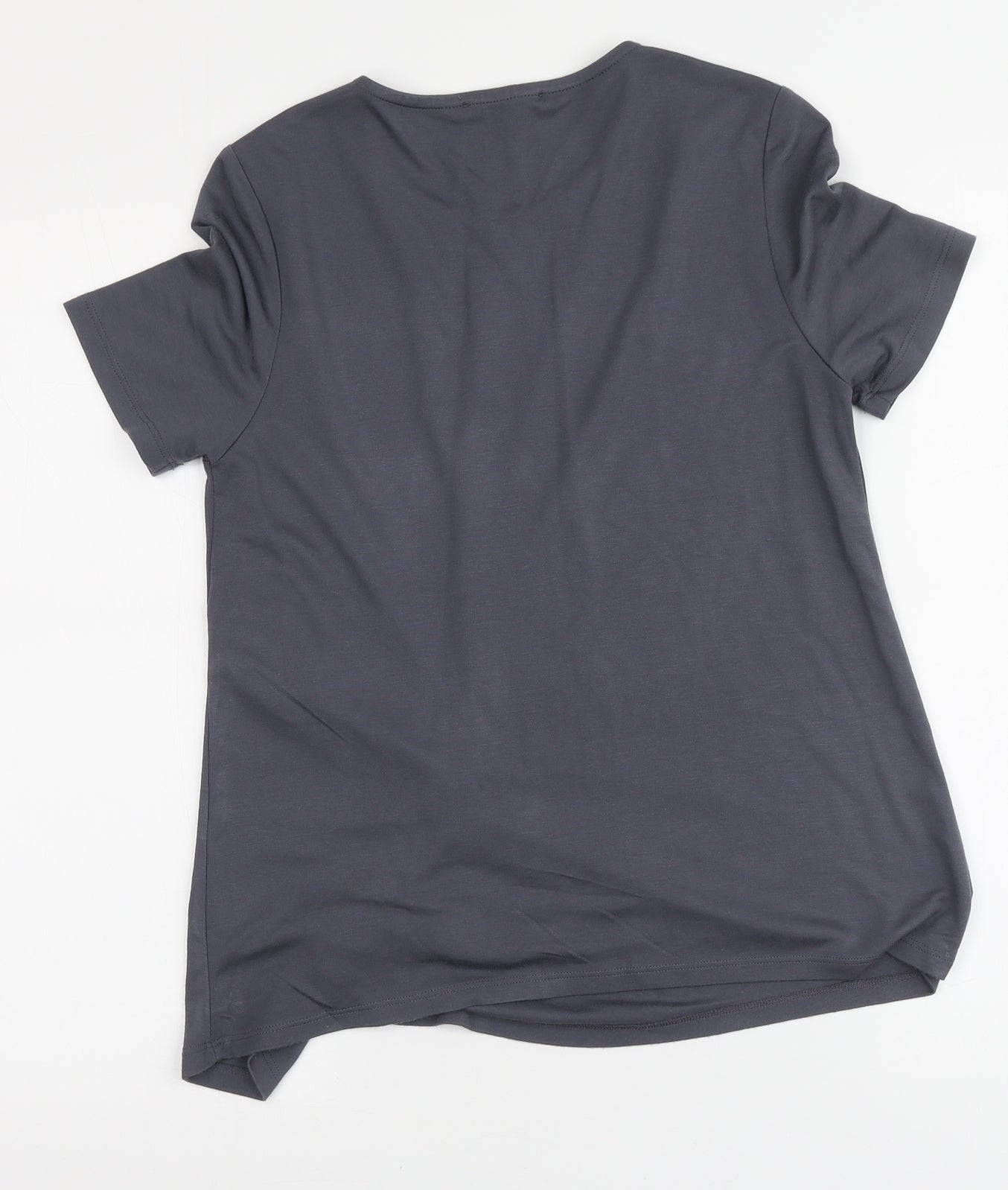 Marks and Spencer Womens Grey Modal Basic T-Shirt Size 10 Round Neck