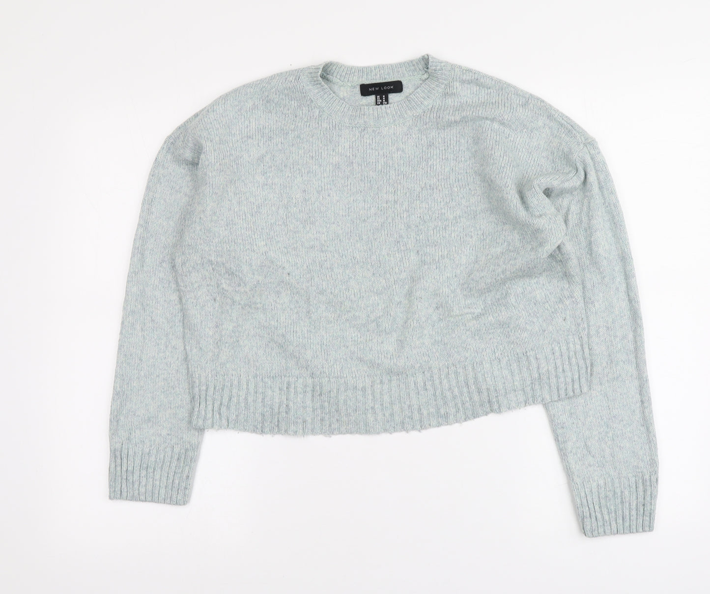 New Look Womens Blue Round Neck Acrylic Pullover Jumper Size M