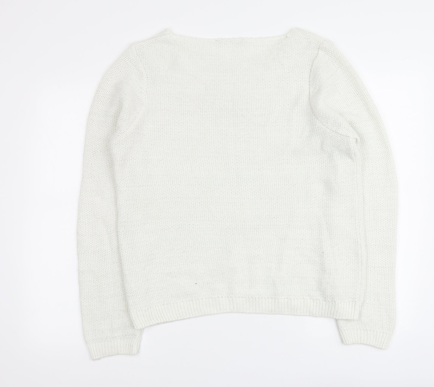 George Womens Grey Round Neck Acrylic Pullover Jumper Size 14