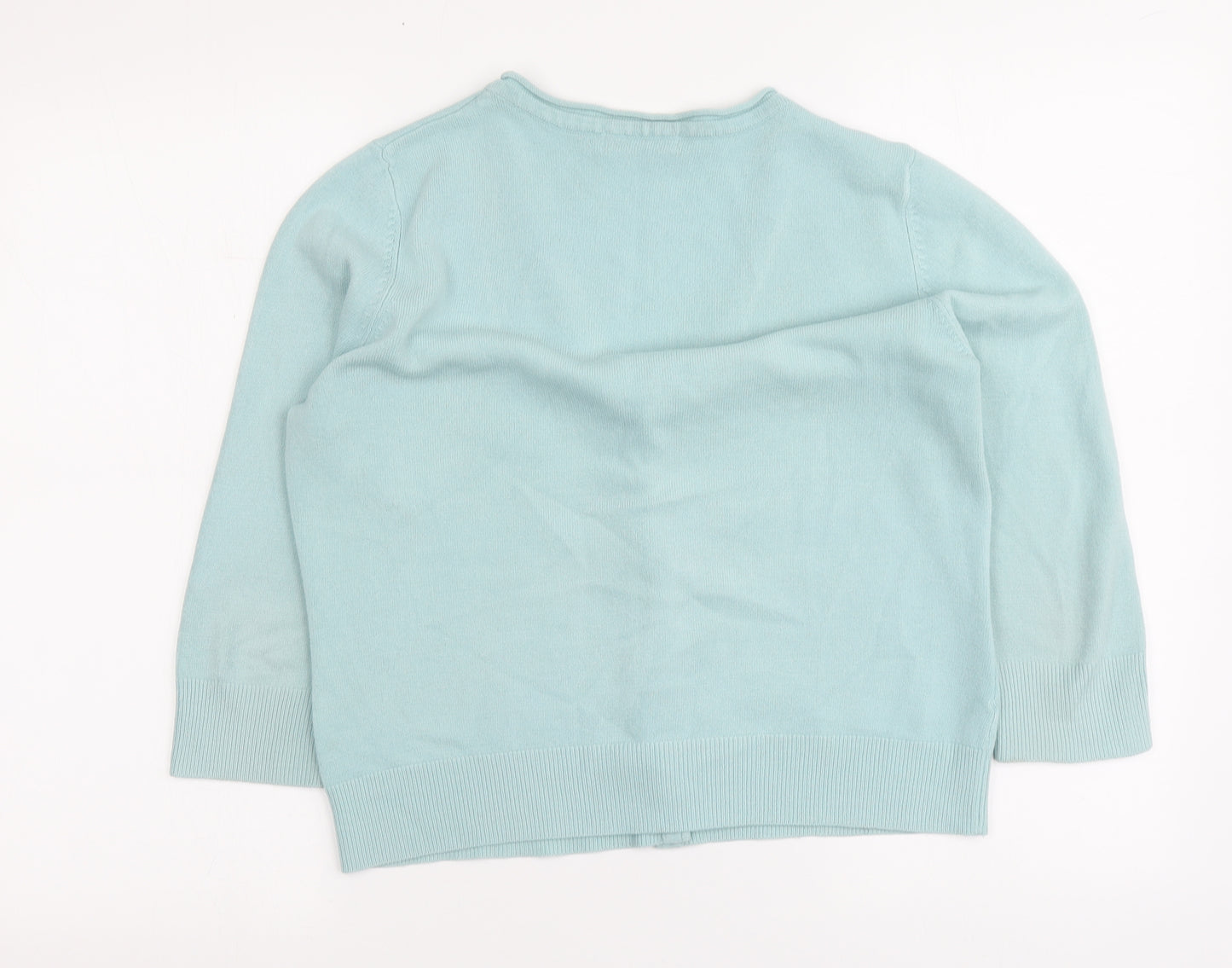 George Womens Blue V-Neck Acrylic Cardigan Jumper Size 12