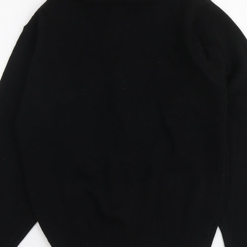 Ron Kay Womens Black High Neck Acrylic Full Zip Jumper Size 12