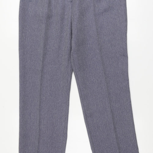 Berkertex Womens Blue Geometric Polyester Trousers Size 12 L26 in Regular