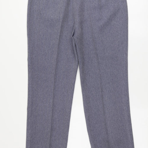 Berkertex Womens Blue Geometric Polyester Trousers Size 12 L26 in Regular