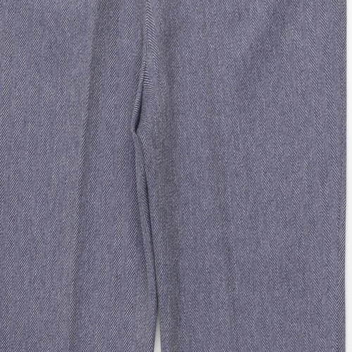 Berkertex Womens Blue Geometric Polyester Trousers Size 12 L26 in Regular
