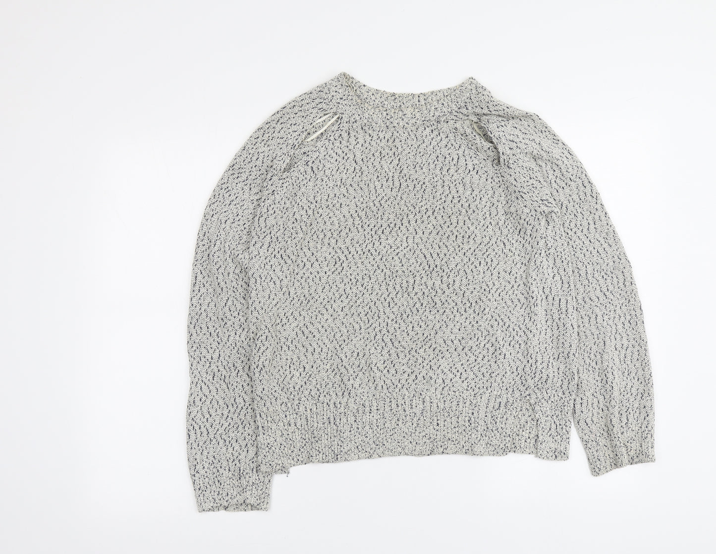 Light before Dark Womens Grey Round Neck Cotton Pullover Jumper Size XS