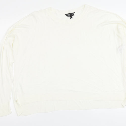 Dorothy Perkins Womens Ivory Round Neck Viscose Pullover Jumper Size 12