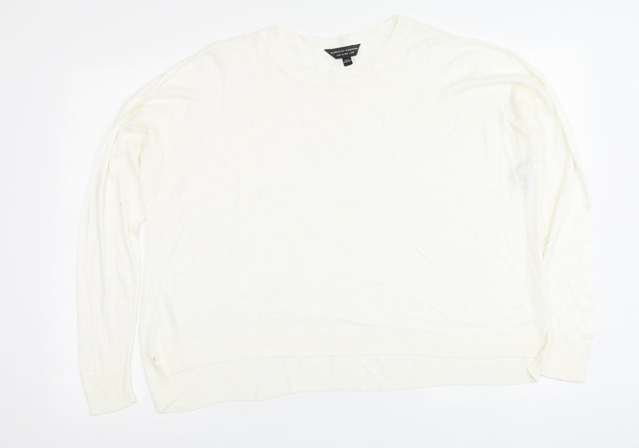 Dorothy Perkins Womens Ivory Round Neck Viscose Pullover Jumper Size 12