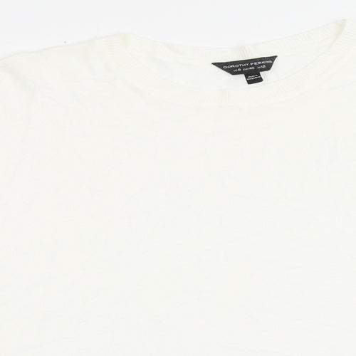 Dorothy Perkins Womens Ivory Round Neck Viscose Pullover Jumper Size 12