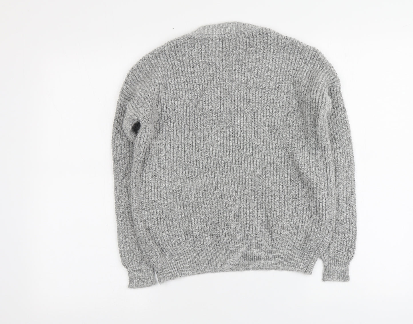 Primark Womens Grey Round Neck Acrylic Pullover Jumper Size M