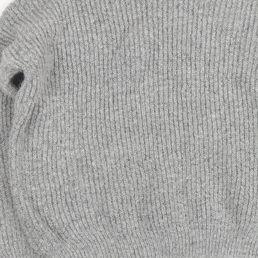 Primark Womens Grey Round Neck Acrylic Pullover Jumper Size M