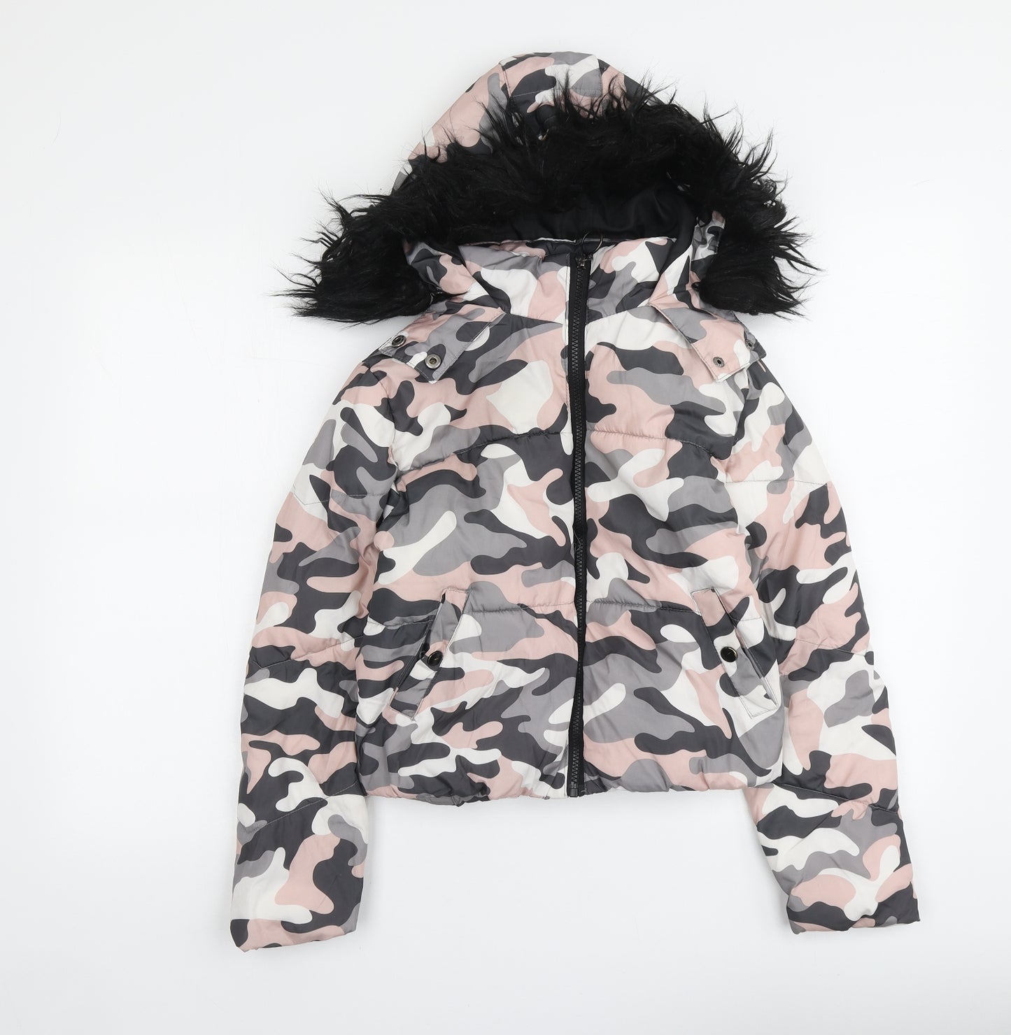New Look Girls Pink Camouflage Jacket Size 10-11 Years