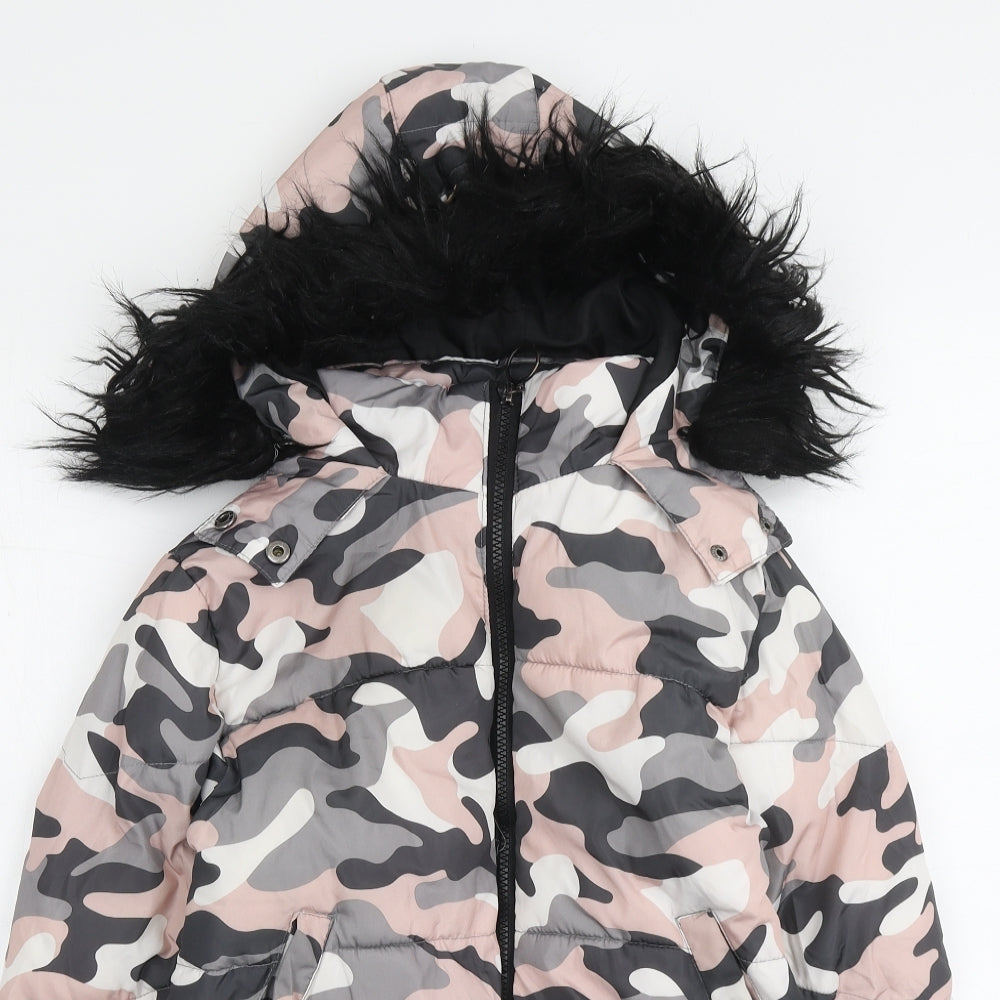 New Look Girls Pink Camouflage Jacket Size 10-11 Years