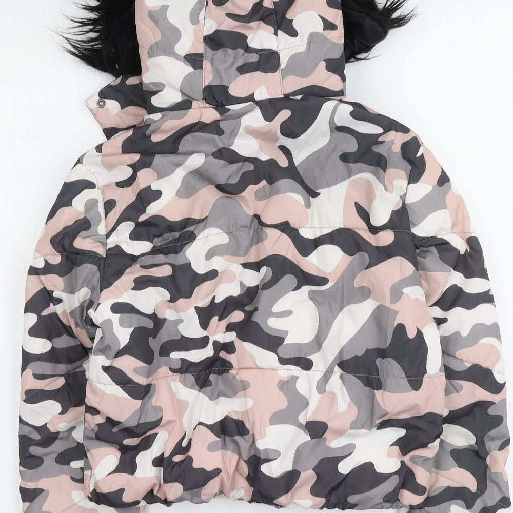 New Look Girls Pink Camouflage Jacket Size 10-11 Years