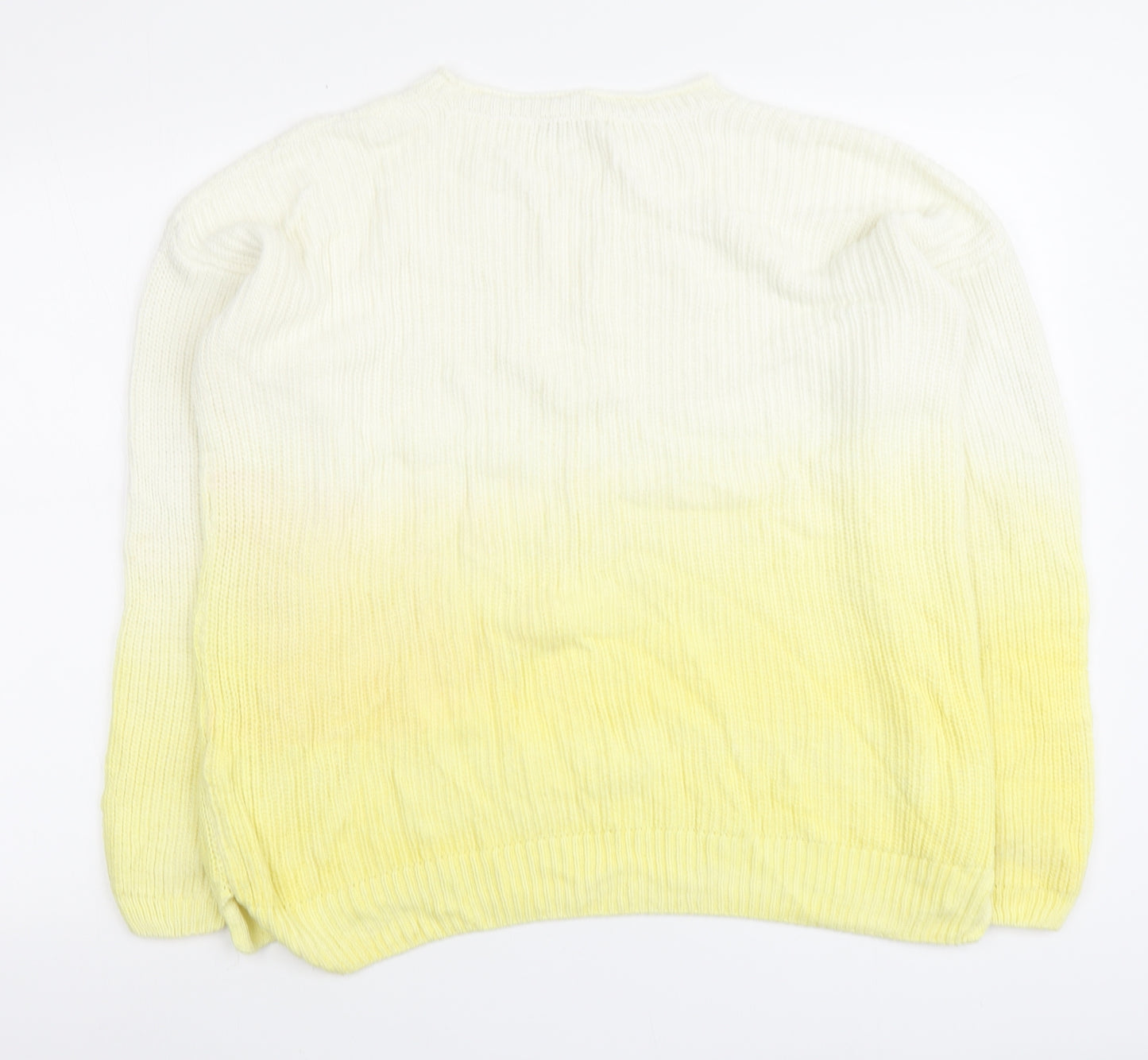 NEXT Womens Yellow Round Neck Cotton Pullover Jumper Size M