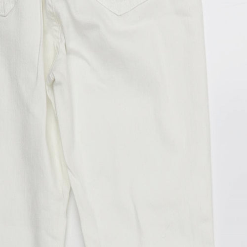 Dorothy Perkins Womens White Cotton Skinny Jeans Size 10 L28 in Regular Button
