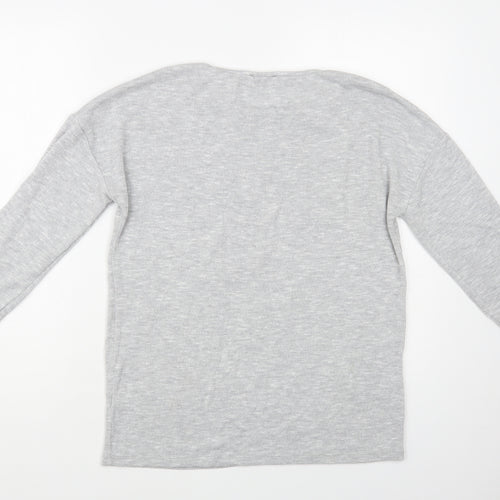 TU Womens Grey Crew Neck Polyester Pullover Jumper Size 8 - Star
