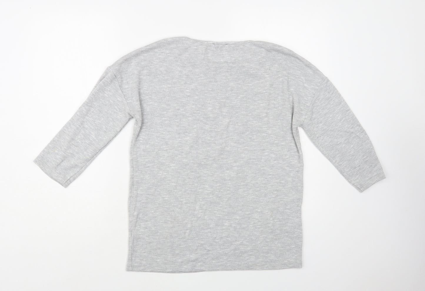 TU Womens Grey Crew Neck Polyester Pullover Jumper Size 8 - Star