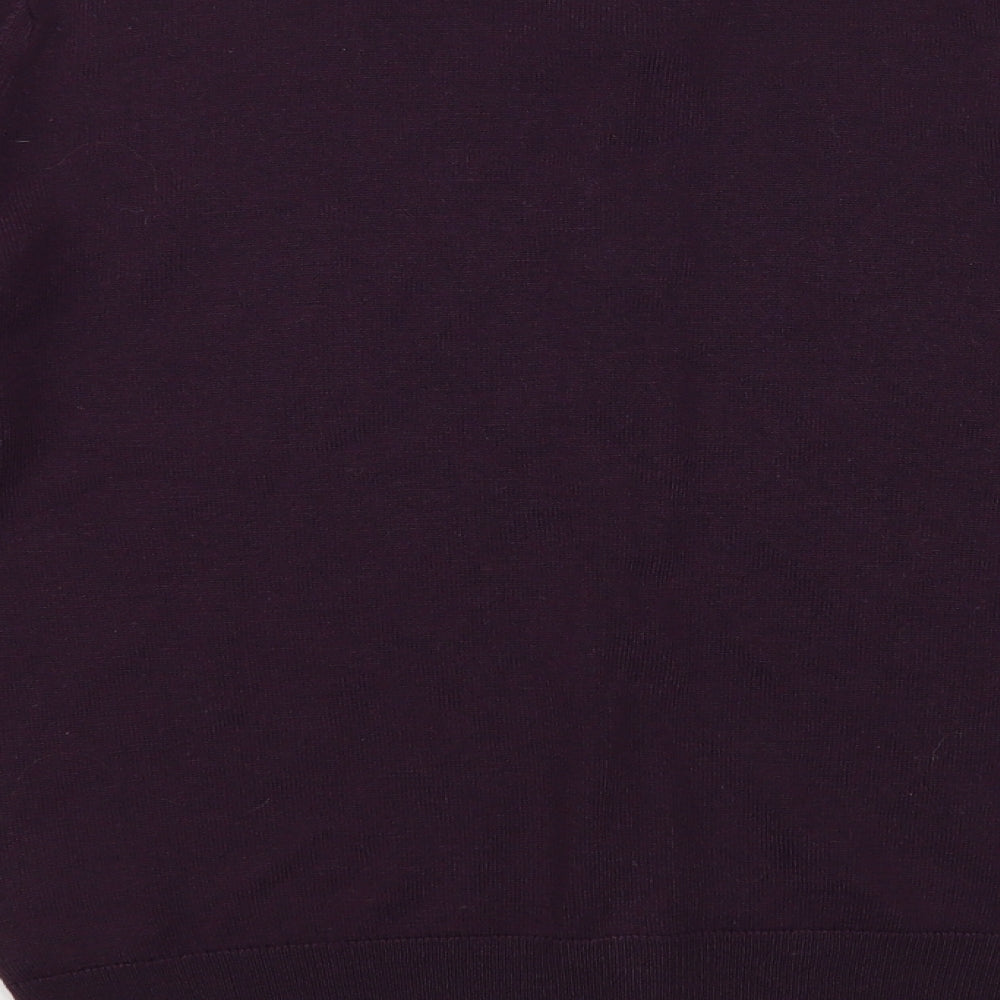 Berkertex Womens Purple Crew Neck Acrylic Cardigan Jumper Size 12