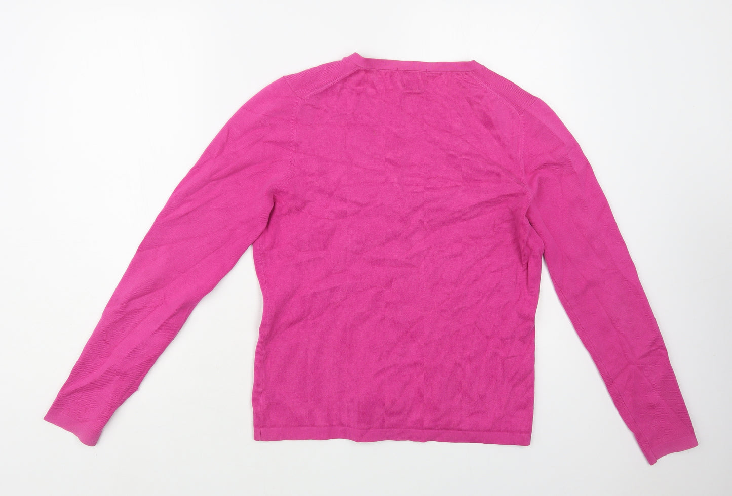 Gap Womens Pink V-Neck Cotton Cardigan Jumper Size M