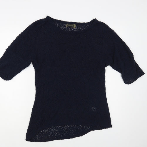 Originals Womens Blue Boat Neck Polyester Pullover Jumper Size M