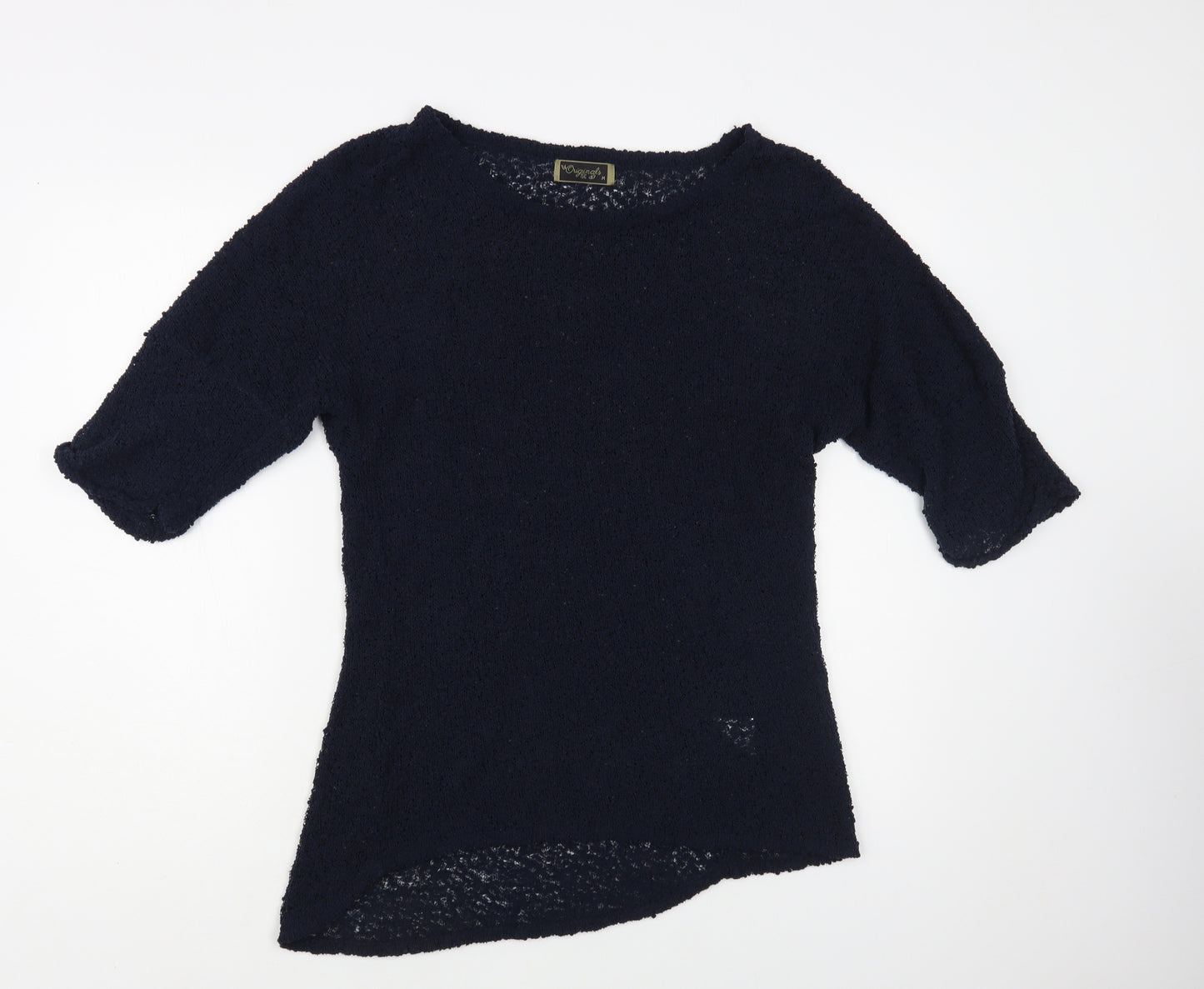 Originals Womens Blue Boat Neck Polyester Pullover Jumper Size M