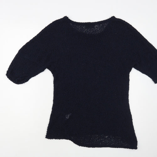 Originals Womens Blue Boat Neck Polyester Pullover Jumper Size M
